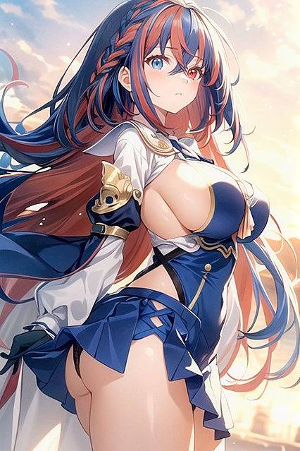 Alear from Fire Emblem Lifts Her Skirt with Wind in Her Hair for Steamy Hentai AI Image