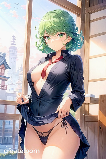 Rounded Breasts Unbuttoned in Sexy School Uniform Hentai AI Image
