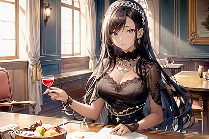 African Princess in Necklace Seduces at the Palace in Steamy Hentai AI Image