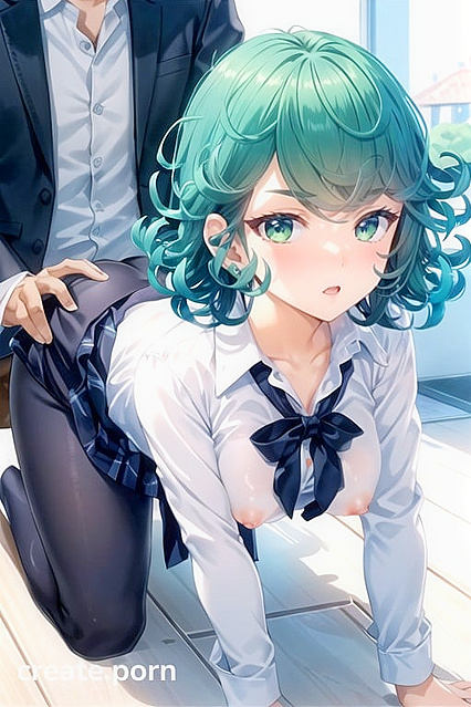 Tatsumaki from One Punch Man Tempts as a Sexy Teacher in Rear View Hentai