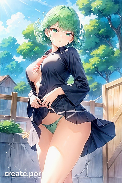 Lifting 's Skirt for Naughty Open-Clothes Hentai AI Image