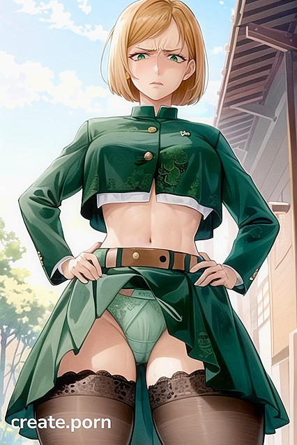 Thighs Exposed - A Seductive Bobcut Babe in Erotic Hentai AI Image