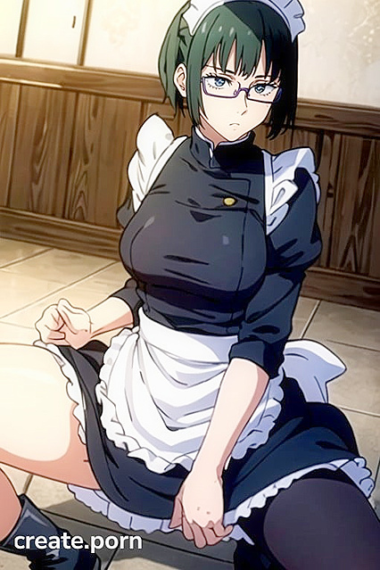 Maid with Large Breasts and Curvy Body in Steamy Hentai AI Image