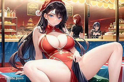 voluptuous carnival queen crosses arms for naughty hentai fun