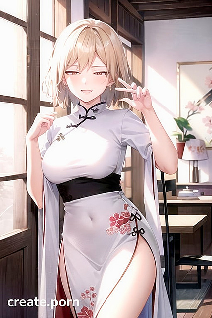 Mitsuki Bakugo in Chinese Hanfu for Steamy Blonde Hentai AI Image