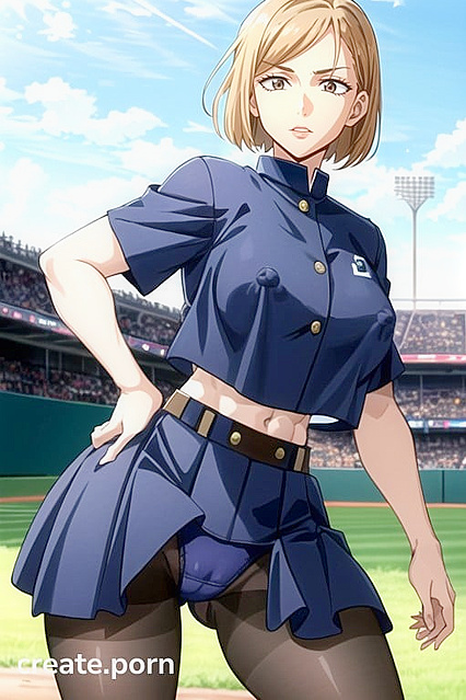 Perky Nipples Peek Through Baseball Uniform in Steamy Hentai AI Image