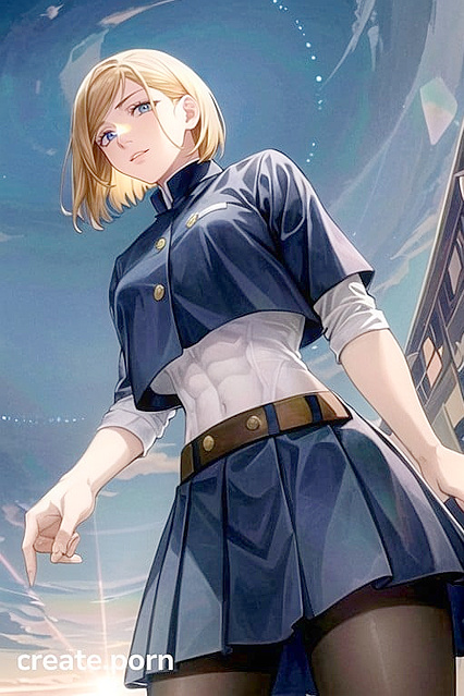 Kugisaki Nobara Stands Seductively in Ultra-Detailed Jujutsu Kaisen Hentai AI Image