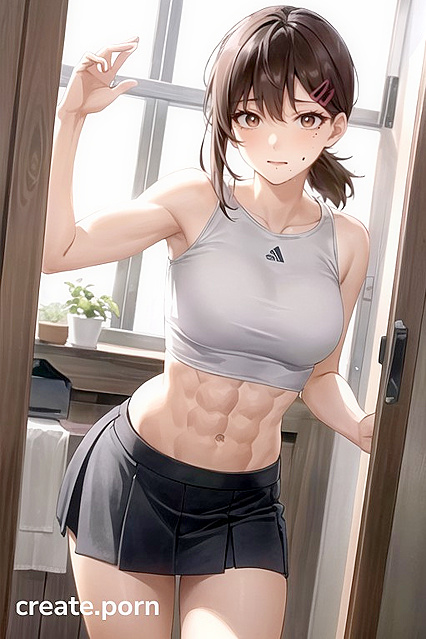 Lifted Mini Skirt Reveals naughty Bits in Steamy Hentai AI Image