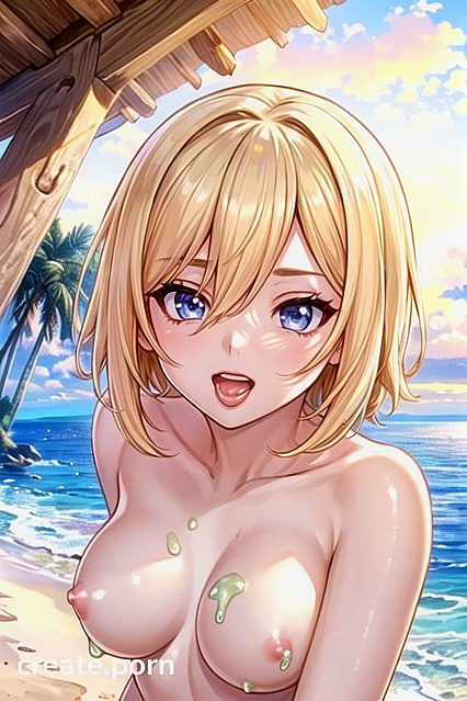 Slime Girl 18+ Gets Wild on the Naked Beach in Steaming Hentai AI Image