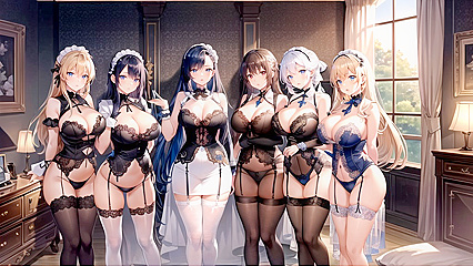 GiganticBreasted Maid in Stockings Tempts You in Hentai AI Image