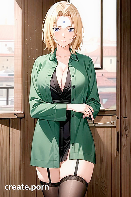 Tsunade from Naruto Teasing in a Skirt for Steamy Hentai Pleasure