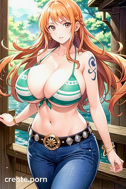 Nami from One Piece Shows Off Her Massive Assets in Steamy Hentai AI Image