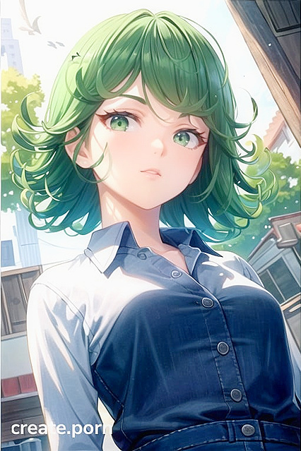 Unbuttoned Office Shirt Bottom-Up Action in Steaming Hentai AI Image