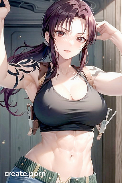 Revy from Black Lagoon with Rock-Hard Abs in Intense Hentai AI Image