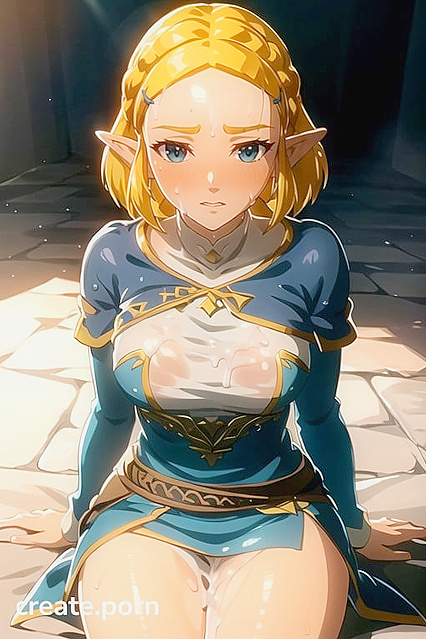 Zelda from The Legend of Zelda Blushing Through Hentai Pleasure