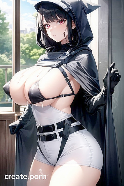D from Nikke Exposes Her Pussy and Erect Nipples in Intense Hentai AI Image
