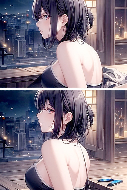Medium-Ass beauty seductively stares at viewer in tantalizing underboob Hentai AI Image