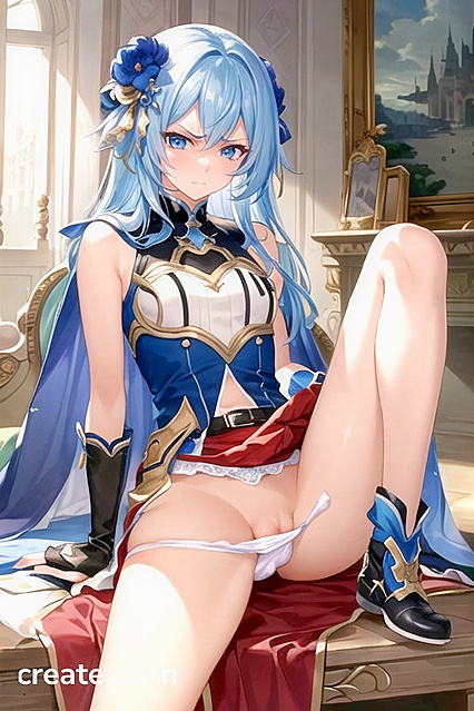 Legs Spread Wide - Seductive Pull-Down Action in  Hentai AI Porn