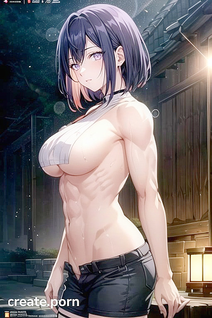 Hinata Hyuuga from Naruto Stripped Down in Split-Screen Hentai AI Image