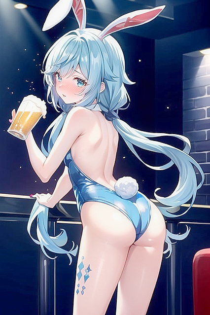 Nilou from Genshin Impact in a Bunny Costume Rides Thick Lines for Blissful Hentai Pleasure