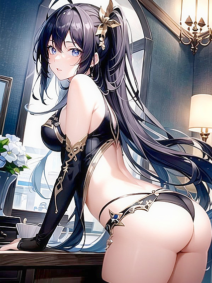 Charming Girl 18+ Takes Control with Seductive Ass Play in Hentai AI Image