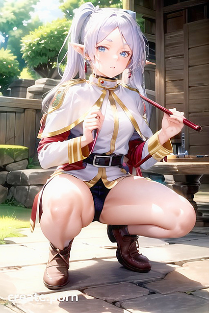 Feet Presentation and Breast Squeezing in Seductive Hentai AI Image