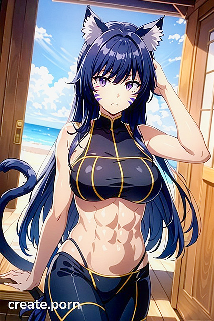 Delta from Eminence in Shadow Shows Off Her Muscles in a Sexy Bikini Hentai AI Image