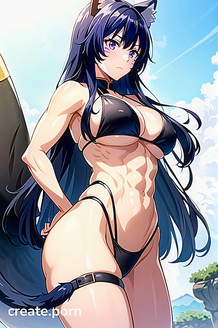 Delta from Eminence in Shadow Seduces in Busty Bikini Hentai AI Image