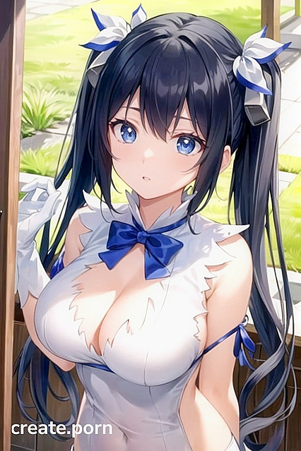 Hestia from DanMachi Takes Pleasure in Seductive Hentai AI Image