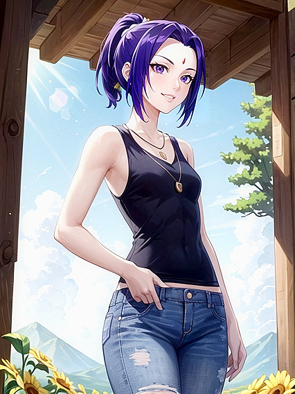 Pale-Skinned Beauty Showing Off Her Rounded Ass in Topless Hentai AI Image