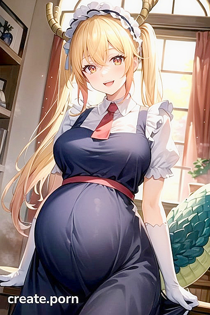 Tohru from Kobayashi-san’s Maid Dragon Gets Pregnant in Steamy 20s Hentai AI Image