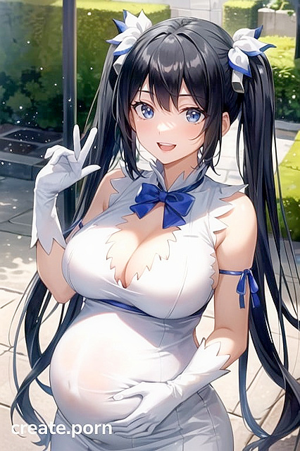 Hestia from DanMachi Pregnant and Pleasured in Steamy 20s Hentai AI Image