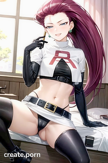 Jessie from Pokémon Stands Tall for Intense Masturbation Hentai AI Image