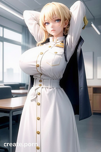 Fit Girl 18+ Poses Seductively with Hands on Hips in 3D Hentai Fantasy