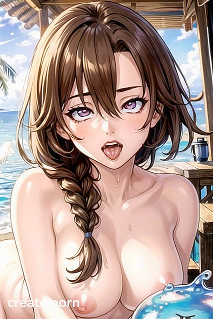 Ying'er from Genshin Impact Shows Ahegao Bliss on Sunny Beach Hentai Adventures