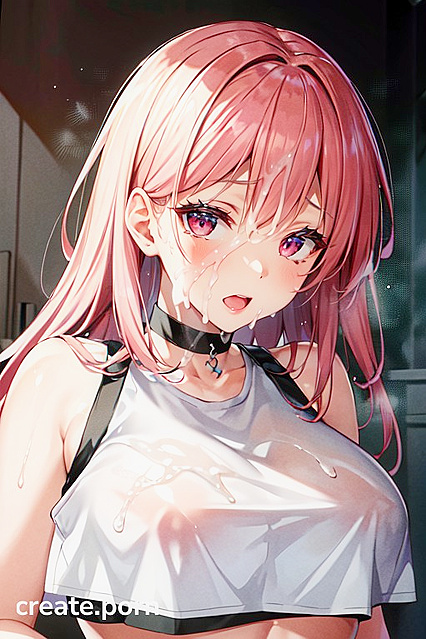 Fucked Up Pink-Eyed Chick in a Choker and Crop Top Getting Pounded Like a Hentai Bitch