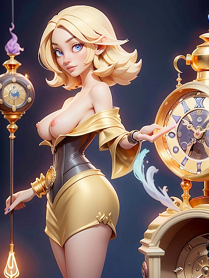 Off Shoulder Chick Casting Magic and Getting Fucked Standing Up