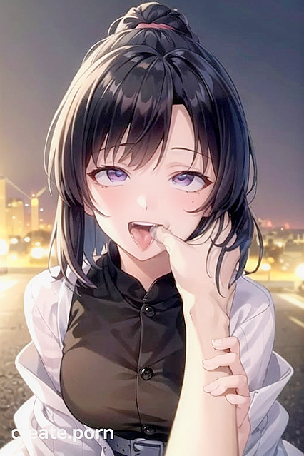 Kochou Shinobu Sucks Dick with Her Thumb in Mouth, Ahegao Face Full of Cum