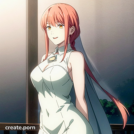 Happy Makima from Chainsaw Man with Rounded Tits in Wild Hentai Porn Action