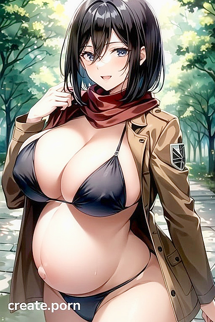 Mikasa Ackerman’s Fucking Massive Tits in a Tiny Bikini, Wild Hentai Porn Action