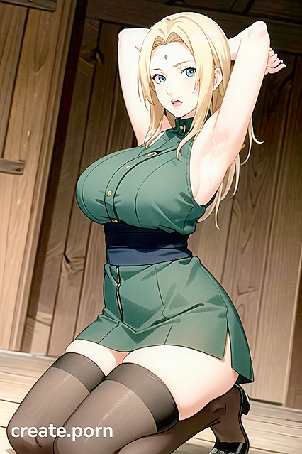 Hentai Babe in Nylon Stockings and Skirt Gets Fucked on Her Knees