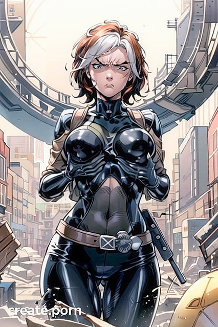 Rogue's Reluctant Pleasure - Ginger X-Men Heroine Grabs Her Plump Medium Breasts