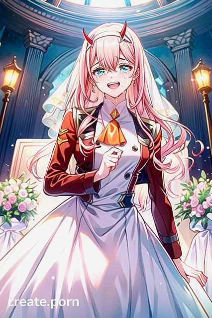 Zero Two's Curled Bliss - A Colored Manga Fantasy of Tears and Silk