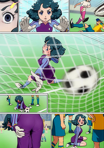 Time-Freezing Bastard Stops Clock for Hot Soccer Goalkeeper Sex Ai Hentai Image