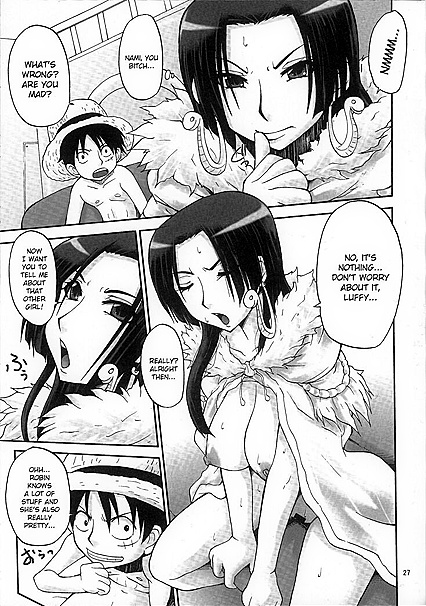 Boa Hancock Double Penetrated by Luffy Imposters in Sensual Hentai Manga