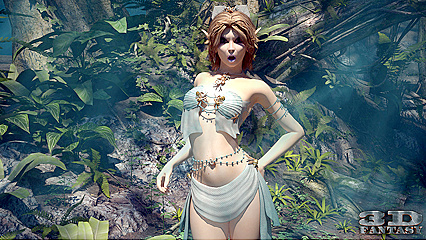 Sexy Elf Lesbians Enjoy steamy 3D Sex Rendezvous in the Forest