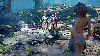 Sexy Elf Lesbians Enjoy steamy 3D Sex Rendezvous in the Forest
