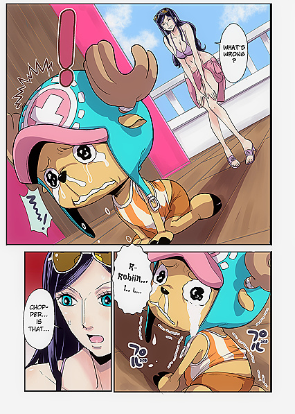 Chopper from One Piece Goes Wild Fucking Robin with His Beast Cock - Sex Comics