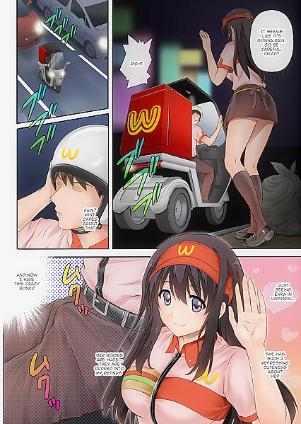 Fast Food Boss Steals Virginity of Anime Girl 18+friend in NTR Manga Adventure