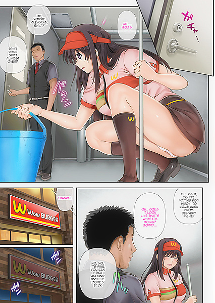 Fast Food Boss Steals Virginity of Anime Girl 18+friend in NTR Manga Adventure